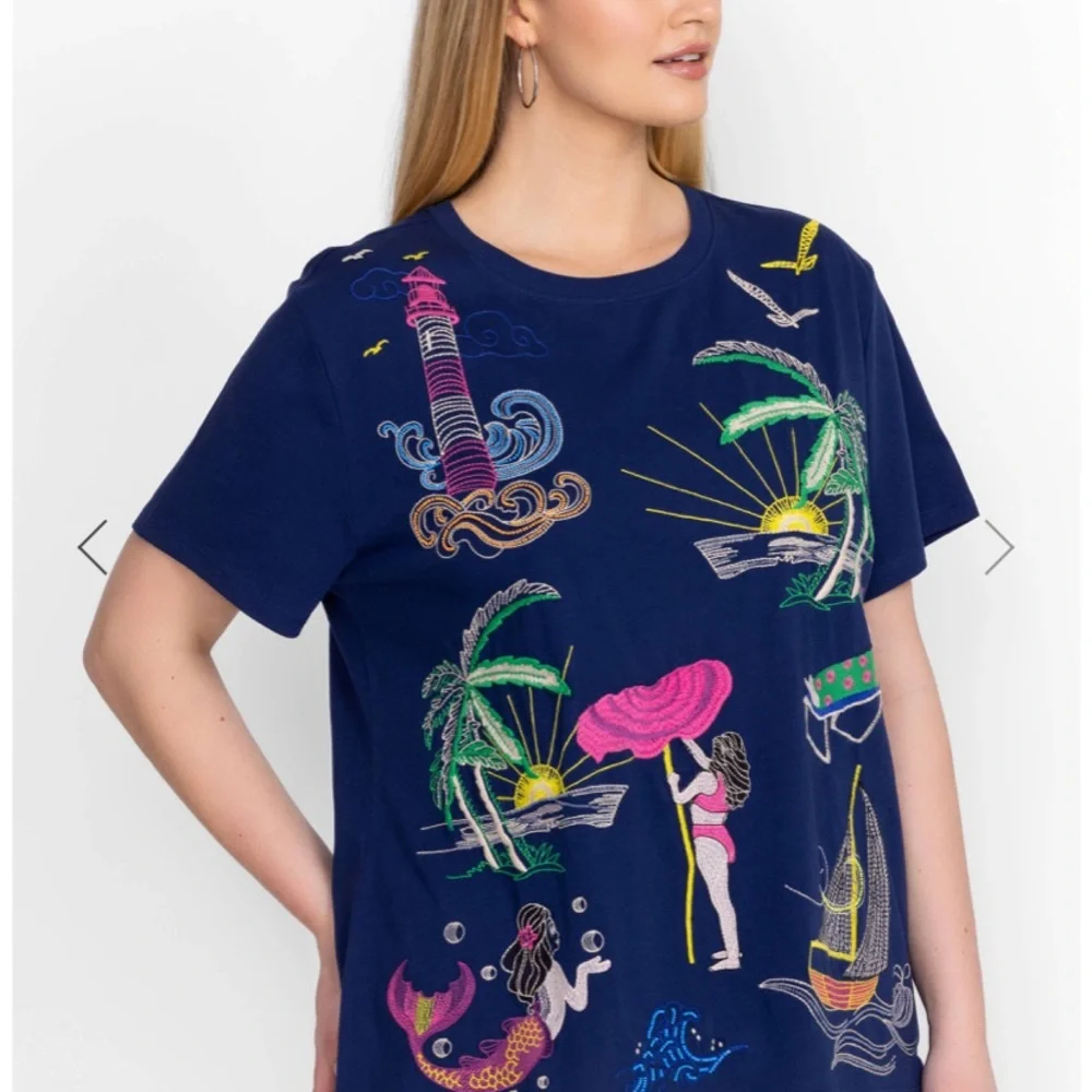 Johnny Was Crew Neck Tee w/recyclable bag - Picture 2 of 5